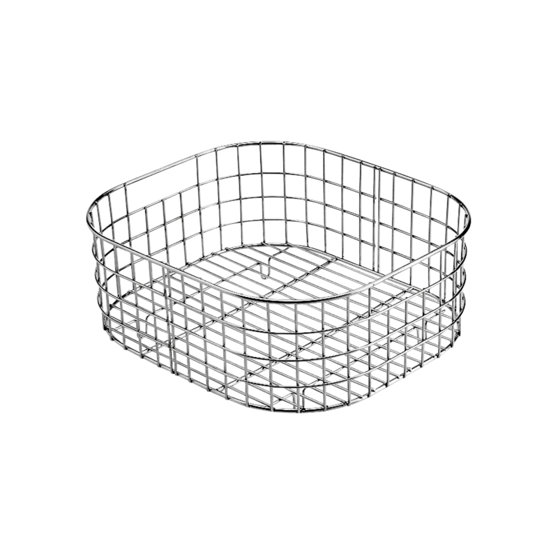 Polished stainless steel basket