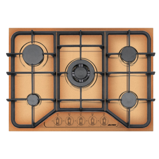 SETTANTA 70 cm built-in hob 4 gas burners + triple ring cast iron pan support - Yellow Ocher