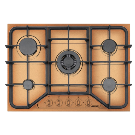 SETTANTA 70 cm built-in hob 4 gas burners + triple ring cast iron pan support - Yellow Ocher
