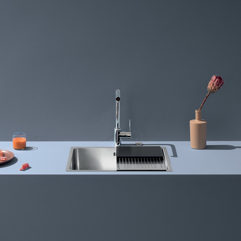 Tagliere Acciaio Inox 304 34x23cm - Bifacciale, Antimicrobico, Senza BPA, Per Carne E Verdura