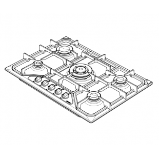SETTANTA 70 cm built-in hob 4 gas burners + triple ring cast iron pan support - Yellow Ocher
