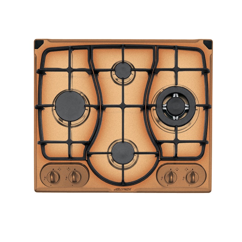 OMNIA 60 cm built-in hob 4 gas burners + Triple ring cast iron pan support - Yellow Ocher OMNIA 60 cm built-in hob 4 gas burners + Triple ring cast iron pan support - Yellow Ocher