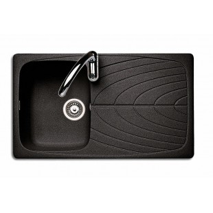 86x50 cm J-Granito built-in sink - 1 bowl + right - Black Granite