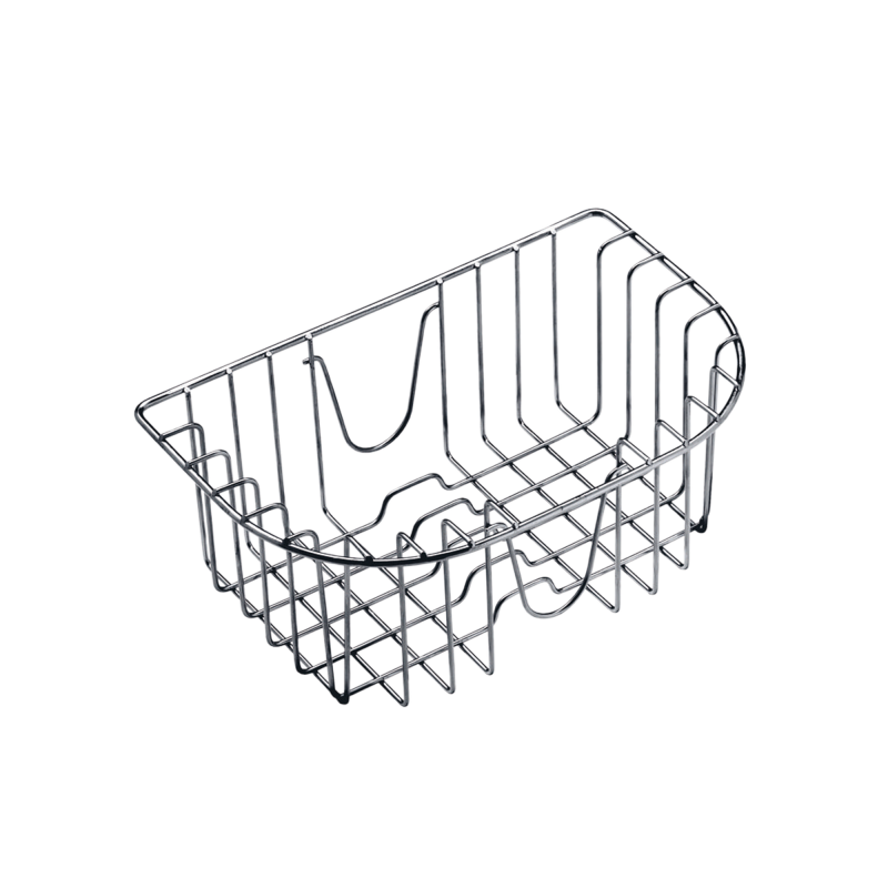 Hanging polished stainless steel basket