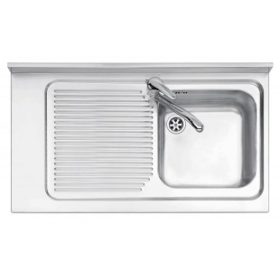 Lavello Free Standing inox satinato 90x50 cm - 1 vasca + gocciolatoio sinistro