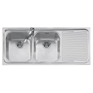 116x50 cm VEGA built-in sink - 2 bowls + right drainer
