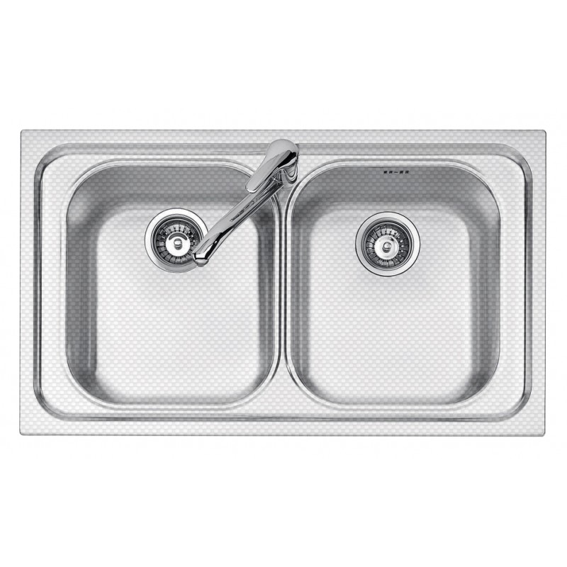 Lavello VEGA incasso inox 86x50 2 Vasche