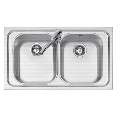Lavello VEGA incasso inox 86x50 2 Vasche