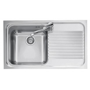 Lavello OMNIA incasso inox 86x50 1 Vasca + gocciolatoio destro