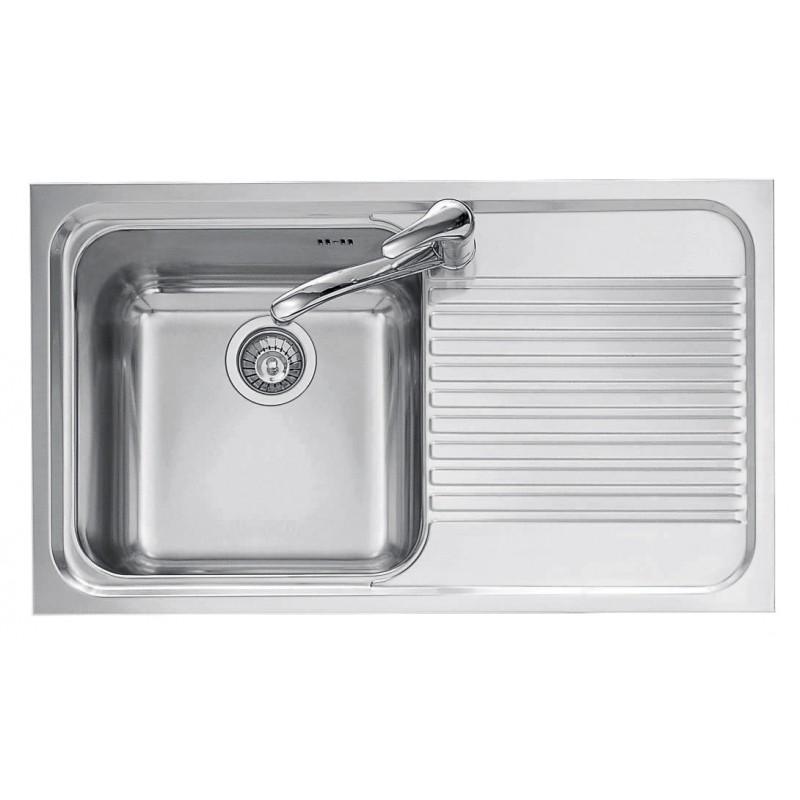 Lavello OMNIA incasso inox 86x50 1 Vasca + gocciolatoio destro