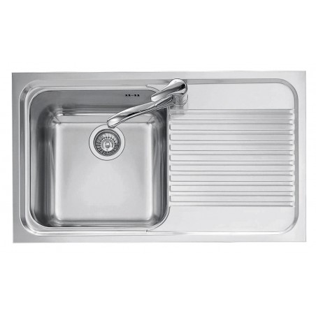 Lavello OMNIA incasso inox 86x50 1 Vasca + gocciolatoio destro