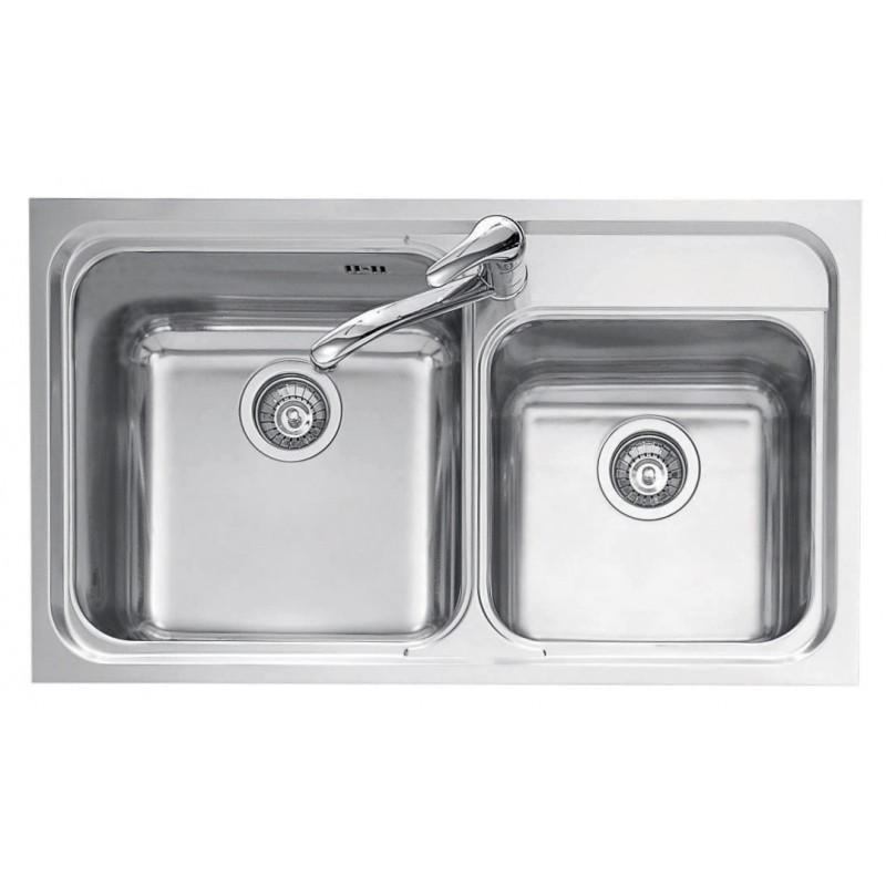 86x50 cm OMNIA built-in sink - 2 bowls